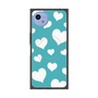 プレミアムスクエアケース with SnapMag［ Dot Hearts - Blue ］