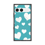 プレミアムスクエアケース with SnapMag［ Dot Hearts - Blue ］