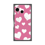 プレミアムスクエアケース with SnapMag［ Dot Hearts - Pink ］