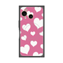 プレミアムスクエアケース with SnapMag［ Dot Hearts - Pink ］