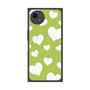 プレミアムスクエアケース with SnapMag［ Dot Hearts - Green ］