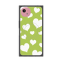 プレミアムスクエアケース with SnapMag［ Dot Hearts - Green ］