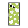 プレミアムスクエアケース with SnapMag［ Dot Hearts - Green ］
