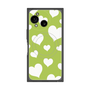 プレミアムスクエアケース with SnapMag［ Dot Hearts - Green ］
