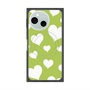 プレミアムスクエアケース with SnapMag［ Dot Hearts - Green ］