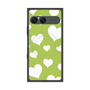 プレミアムスクエアケース with SnapMag［ Dot Hearts - Green ］