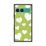 プレミアムスクエアケース with SnapMag［ Dot Hearts - Green ］