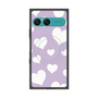 プレミアムスクエアケース with SnapMag［ Dot Hearts - Purple ］