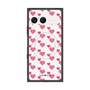プレミアムスクエアケース with SnapMag［ Stripe Hearts - Pink ］