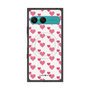プレミアムスクエアケース with SnapMag［ Stripe Hearts - Pink ］