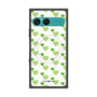 プレミアムスクエアケース with SnapMag［ Stripe Hearts - Green ］