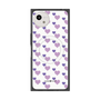 プレミアムスクエアケース with SnapMag［ Stripe Hearts - Purple ］