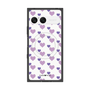 プレミアムスクエアケース with SnapMag［ Stripe Hearts - Purple ］