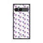 プレミアムスクエアケース with SnapMag［ Stripe Hearts - Purple ］
