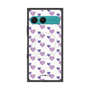 プレミアムスクエアケース with SnapMag［ Stripe Hearts - Purple ］