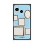 プレミアムスクエアケース with SnapMag［ Photo Frames - Light Blue ］