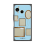 プレミアムスクエアケース with SnapMag［ Photo Frames - Light Blue ］