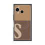 プレミアムスクエアケース with SnapMag［ オリジナル - initial two tone - S brown ］