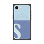 プレミアムスクエアケース with SnapMag［ オリジナル - initial two tone - S blue ］
