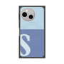 プレミアムスクエアケース with SnapMag［ オリジナル - initial two tone - S blue ］