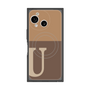 プレミアムスクエアケース with SnapMag［ オリジナル - initial two tone - U brown ］