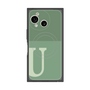 プレミアムスクエアケース with SnapMag［ オリジナル - initial two tone - U green ］