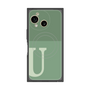 プレミアムスクエアケース with SnapMag［ オリジナル - initial two tone - U green ］