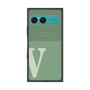 プレミアムスクエアケース with SnapMag［ オリジナル - initial two tone - V green ］