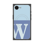 プレミアムスクエアケース with SnapMag［ オリジナル - initial two tone - W blue ］