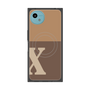 プレミアムスクエアケース with SnapMag［ オリジナル - initial two tone - X brown ］