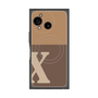 プレミアムスクエアケース with SnapMag［ オリジナル - initial two tone - X brown ］