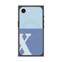 プレミアムスクエアケース with SnapMag［ オリジナル - initial two tone - X blue ］