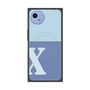 プレミアムスクエアケース with SnapMag［ オリジナル - initial two tone - X blue ］