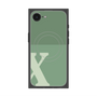 プレミアムスクエアケース with SnapMag［ オリジナル - initial two tone - X green ］