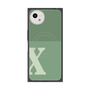 プレミアムスクエアケース with SnapMag［ オリジナル - initial two tone - X green ］