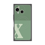 プレミアムスクエアケース with SnapMag［ オリジナル - initial two tone - X green ］