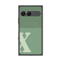 プレミアムスクエアケース with SnapMag［ オリジナル - initial two tone - X green ］