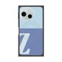 プレミアムスクエアケース with SnapMag［ オリジナル - initial two tone - Z blue ］
