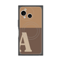 プレミアムスクエアケース with SnapMag［ オリジナル - initial two tone - A brown ］