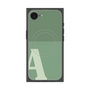 プレミアムスクエアケース with SnapMag［ オリジナル - initial two tone - A green ］