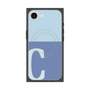 プレミアムスクエアケース with SnapMag［ オリジナル - initial two tone - C blue ］