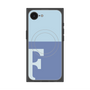 プレミアムスクエアケース with SnapMag［ オリジナル - initial two tone - F blue ］