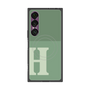 プレミアムスクエアケース with SnapMag［ オリジナル - initial two tone - H green ］