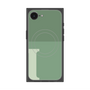 プレミアムスクエアケース with SnapMag［ オリジナル - initial two tone - I green ］