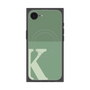 プレミアムスクエアケース with SnapMag［ オリジナル - initial two tone - K green ］