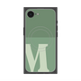プレミアムスクエアケース with SnapMag［ オリジナル - initial two tone - M green ］