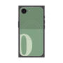 プレミアムスクエアケース with SnapMag［ オリジナル - initial two tone - O green ］