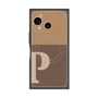 プレミアムスクエアケース with SnapMag［ オリジナル - initial two tone - P brown ］