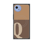 プレミアムスクエアケース with SnapMag［ オリジナル - initial two tone - Q brown ］