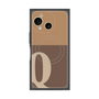 プレミアムスクエアケース with SnapMag［ オリジナル - initial two tone - Q brown ］